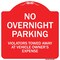 Signmission No Overnight Parking Heavy-Gauge Aluminum Architectural Sign, 18" x 18", RW-1818-9828 A-DES-RW-1818-9828 - alternate 1